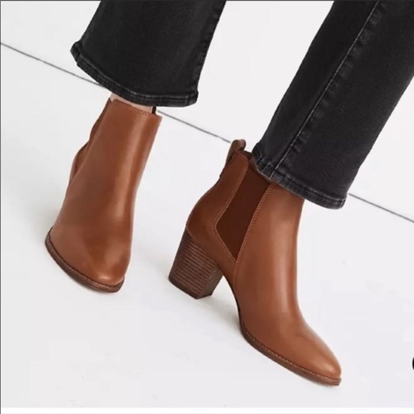 Madewell Regan Brown Leather Ankle Boots - Picture 1 of 14